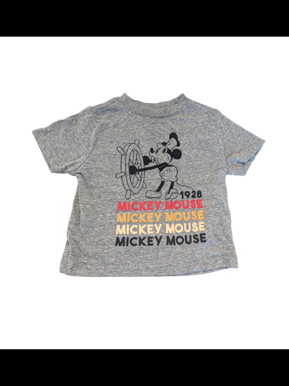 EUC Disney Baby 18 month Mickey Mouse Sailor Gray 1928 Short Sleeve Shirt